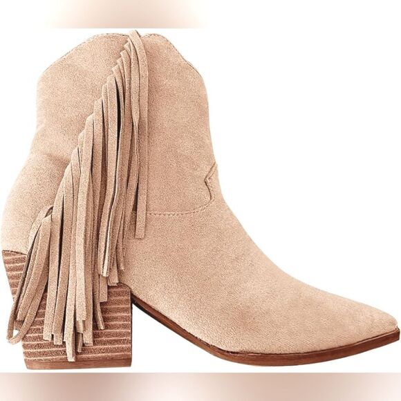 (13-3723)   Coutgo Women's  Western Khaki  Ankle Boots  Sz 7 - Picture 3 of 13